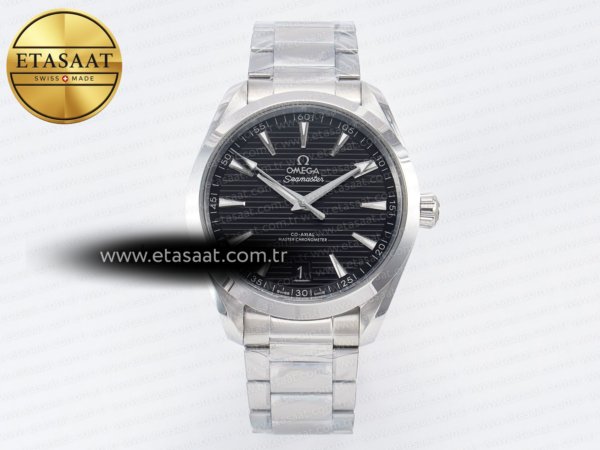 Omega Aqua Terra Siyah Kadran Bilezik A8900 Eta Saat - 1:1 Süper Klon Replika Saat