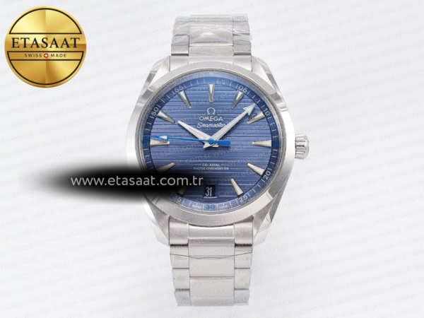 Omega Aqua Terra 150m 41mm VSF Mavi Kadran Bilezik A8900 Eta Saat - 1:1 Süper Klon Replika Saat