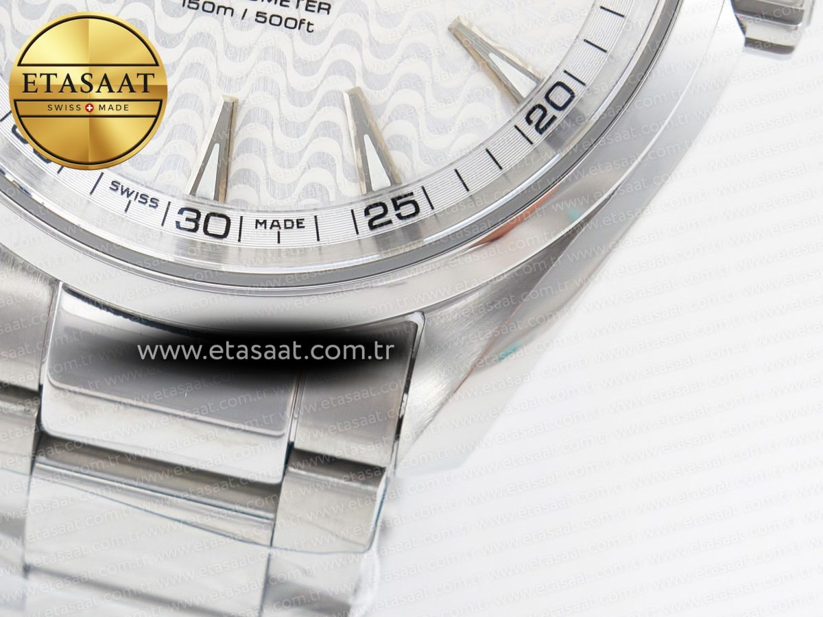 Omega Aqua Terra 150m 41mm VSF 1:1 Best Edition White Textured Dial on SS Bracelet A8500 Super Clone - Görsel 13