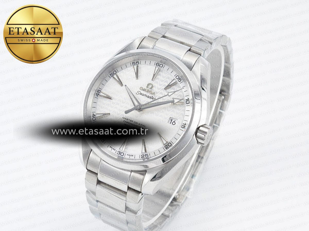 Omega Aqua Terra 150m 41mm VSF 1:1 Best Edition White Textured Dial on SS Bracelet A8500 Super Clone - Görsel 2