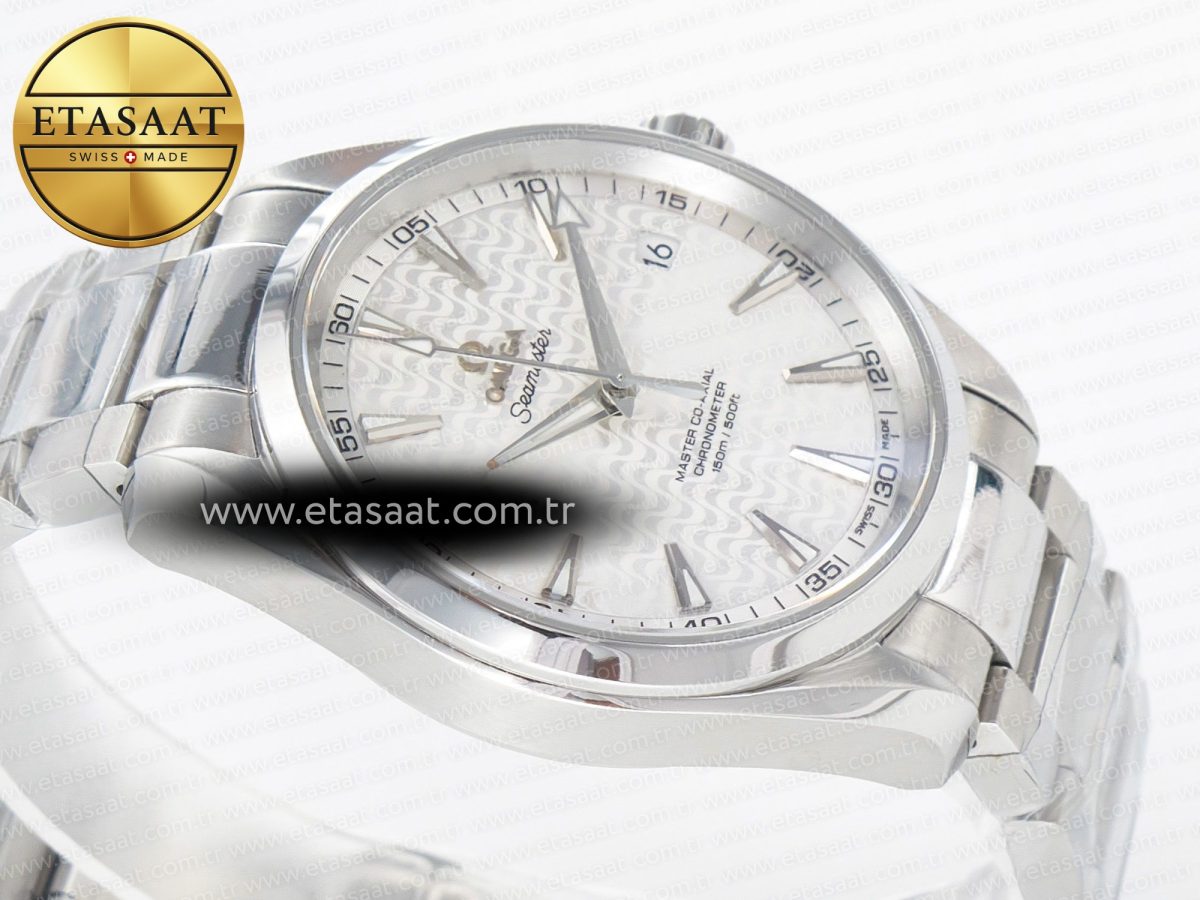 Omega Aqua Terra 150m 41mm VSF 1:1 Best Edition White Textured Dial on SS Bracelet A8500 Super Clone - Görsel 7