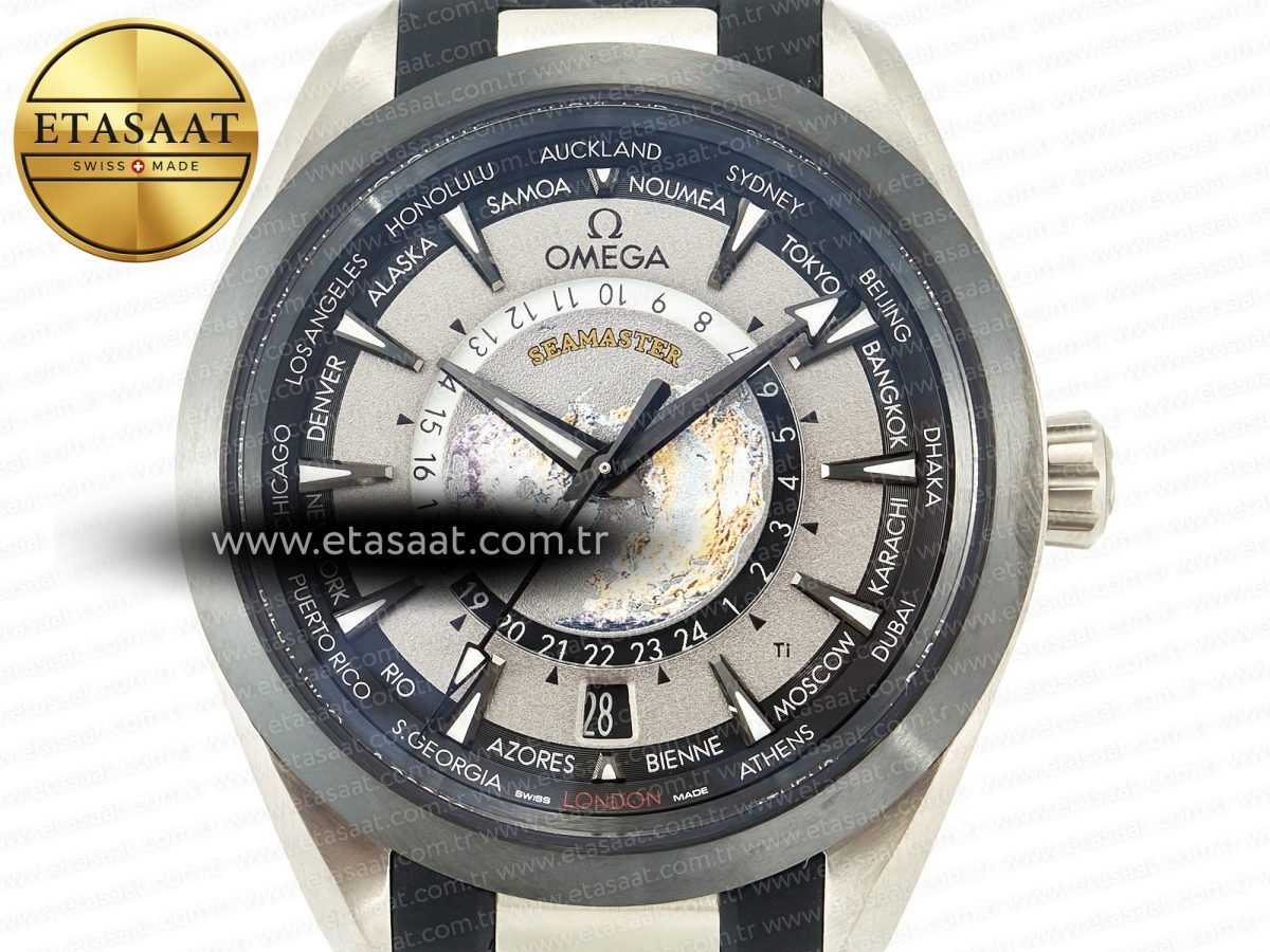 Omega Aqua Terra 150M 43mm 24 Ti VSF 1:1 Best Edition Gray Dial on Black Rubber Strap A8938 Super Clone - Görsel 4