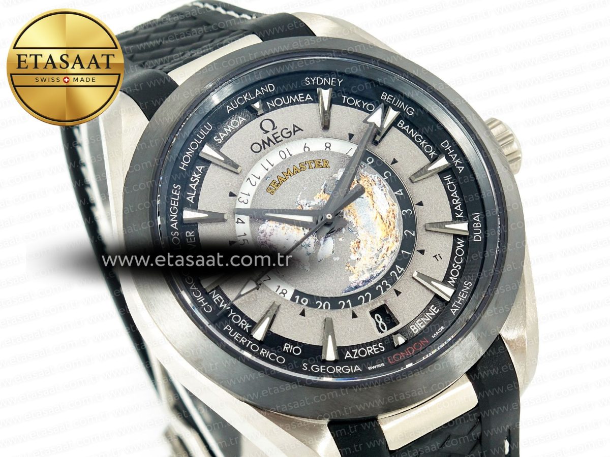 Omega Aqua Terra 150M 43mm 24 Ti VSF 1:1 Best Edition Gray Dial on Black Rubber Strap A8938 Super Clone - Görsel 5