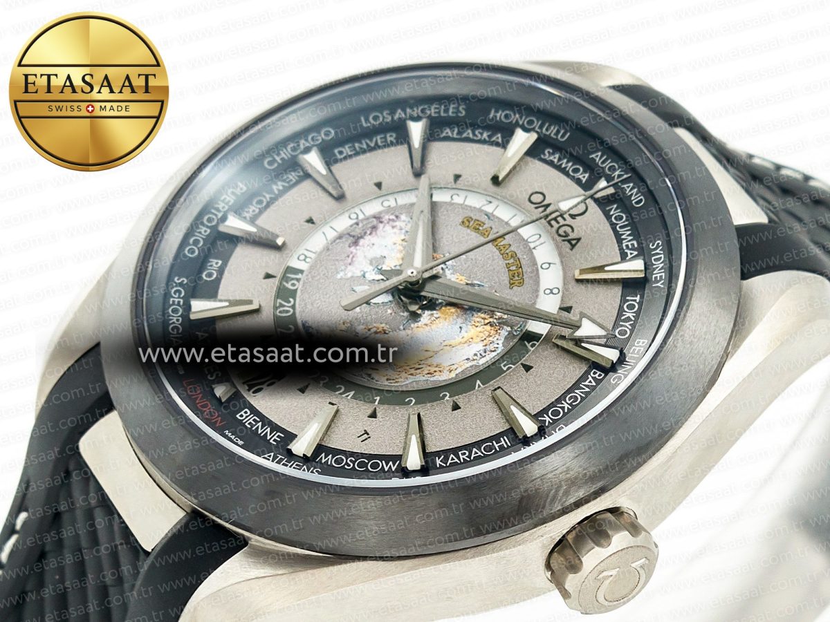 Omega Aqua Terra 150M 43mm 24 Ti VSF 1:1 Best Edition Gray Dial on Black Rubber Strap A8938 Super Clone - Görsel 6