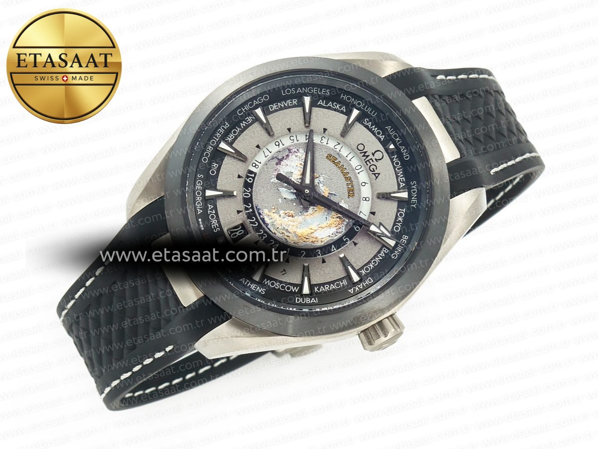 Omega Aqua Terra 150M 43mm 24 Ti VSF 1:1 Best Edition Gray Dial on Black Rubber Strap A8938 Super Clone - Görsel 8