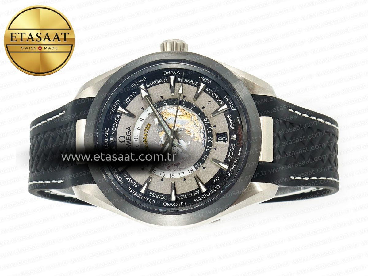 Omega Aqua Terra 150M 43mm 24 Ti VSF 1:1 Best Edition Gray Dial on Black Rubber Strap A8938 Super Clone - Görsel 9