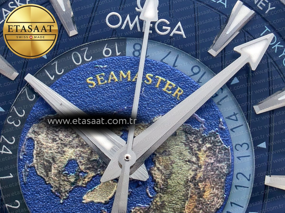Omega Aqua Terra 150M 43mm Worldtimer 24 VSF 1:1 Best Edition Blue Dial on SS Bracelet A8938 Super Clone - Görsel 10