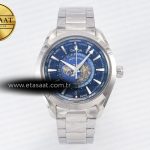 Omega Aqua Terra 150M 43mm Worldtimer 24 VSF Mavi A8938 Eta Saat - Görsel 3 - 1:1 Süper Klon Saat