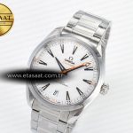 Omega Aqua Terra 150M Master Chronometers White Dial Orange Hand on SS Bracelet A8900