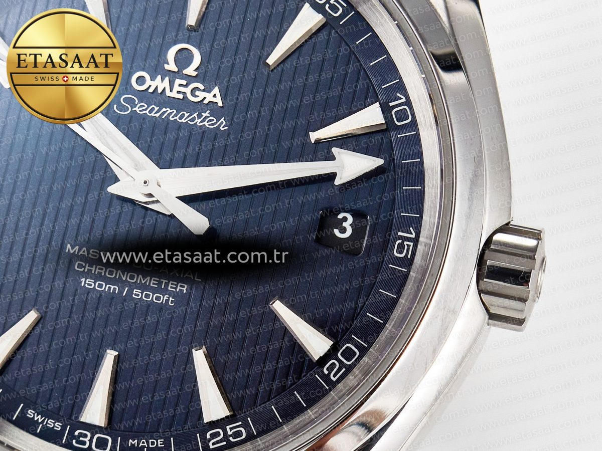 Omega Aqua Terra 150M SS VSF 1:1 Best Edition Blue Textured Dial on SS Bracelet A8500 Super Clone - Görsel 12