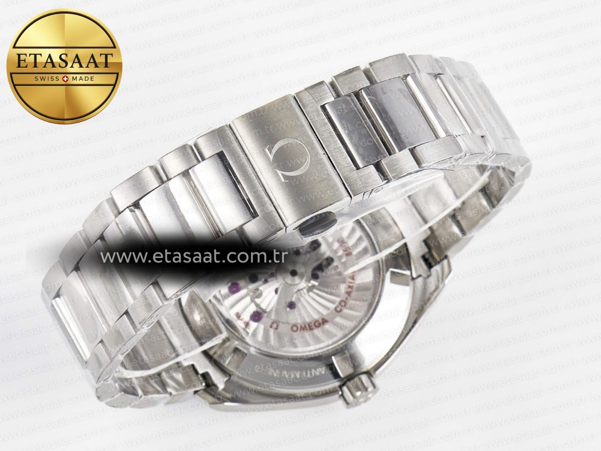 Omega Aqua Terra 150M SS VSF 1:1 Best Edition Blue Textured Dial on SS Bracelet A8500 Super Clone - Görsel 16