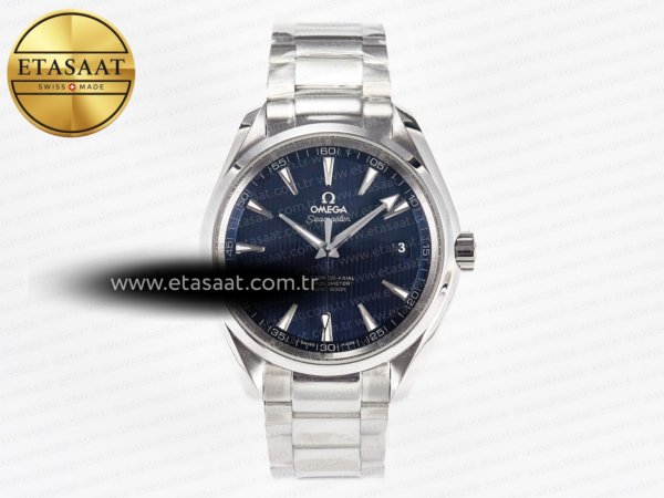 Omega Aqua Terra 150M VSF Mavi Dokulu Kadran A8500 Eta Saat - 1:1 Süper Klon Replika Saat