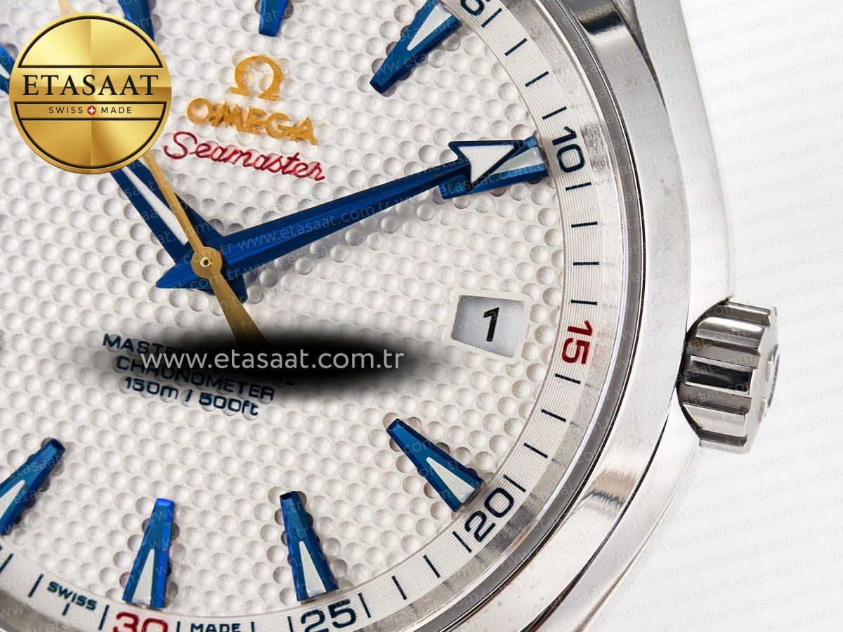 Omega Aqua Terra 150M SS VSF 1:1 Best Edition Silver Polka Dots Dial on SS Bracelet A8500 Super Clone - Görsel 12