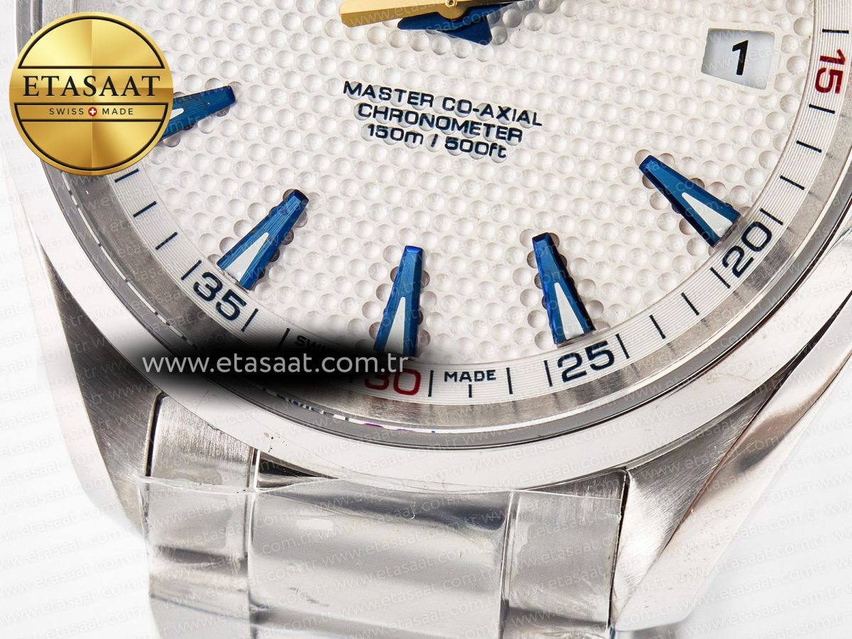 Omega Aqua Terra 150M SS VSF 1:1 Best Edition Silver Polka Dots Dial on SS Bracelet A8500 Super Clone - Görsel 13