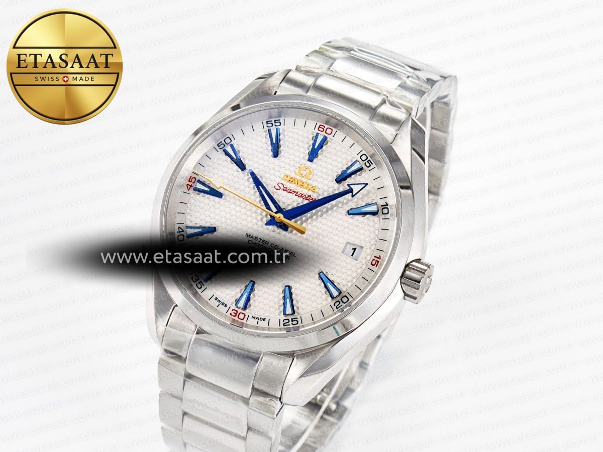 Omega Aqua Terra 150M SS VSF 1:1 Best Edition Silver Polka Dots Dial on SS Bracelet A8500 Super Clone - Görsel 2