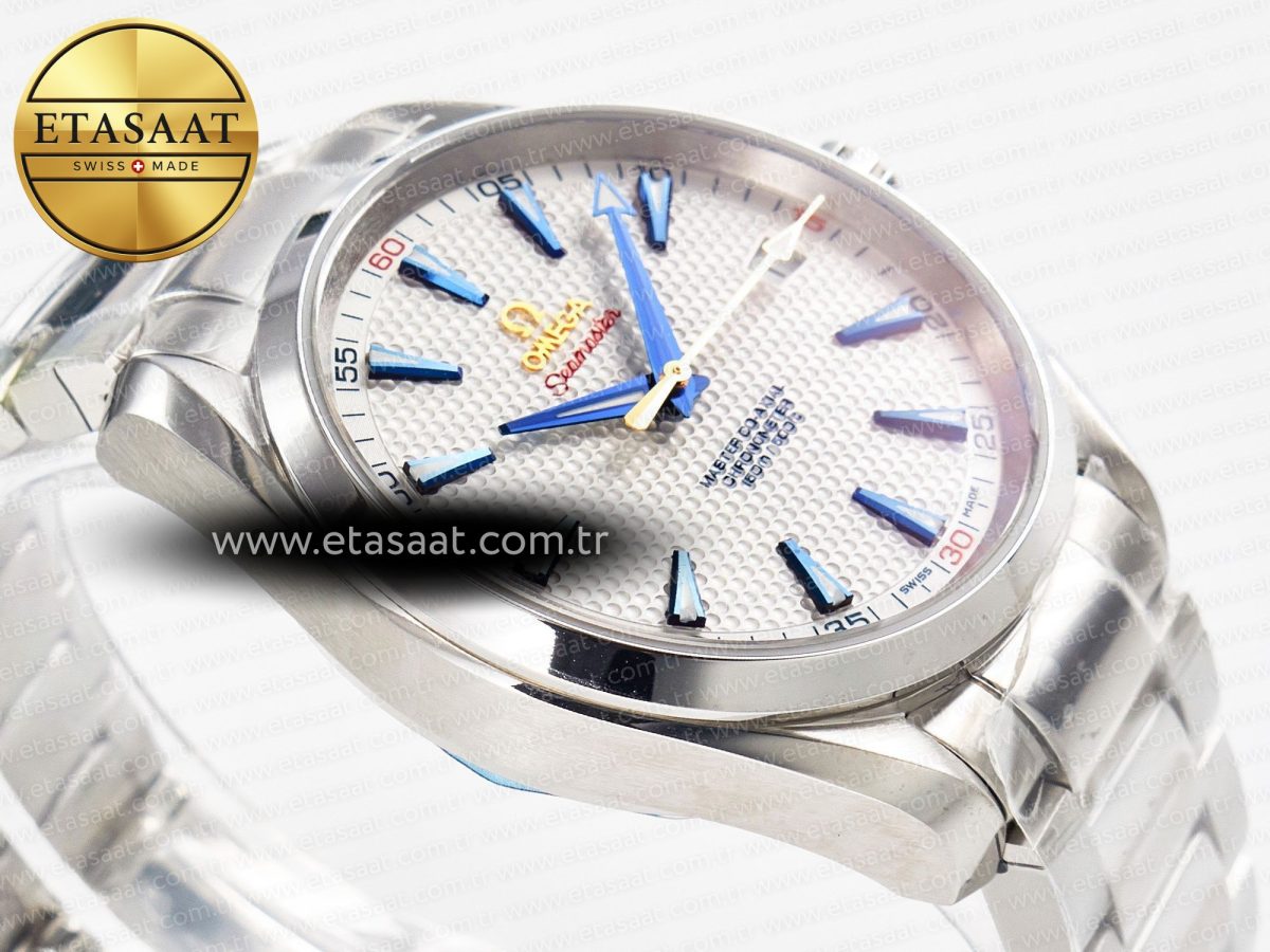 Omega Aqua Terra 150M SS VSF 1:1 Best Edition Silver Polka Dots Dial on SS Bracelet A8500 Super Clone - Görsel 7