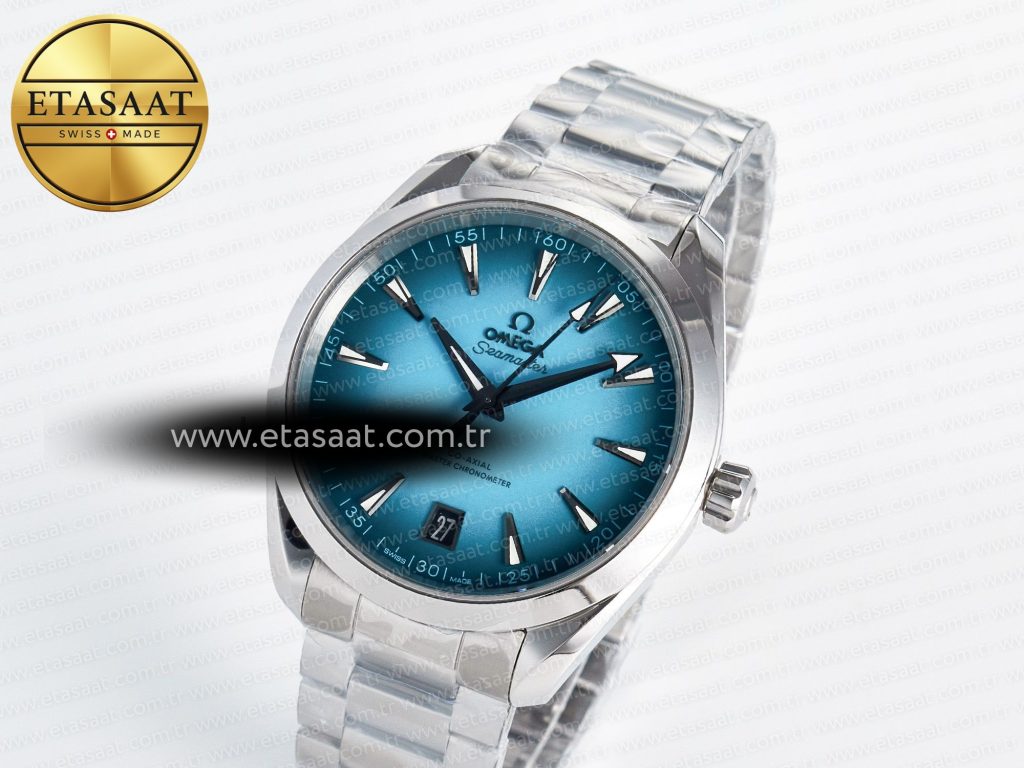 aqua terra 150m ss vsf 11 best edition turquoise dial on ss bracelet a8900 super clone2