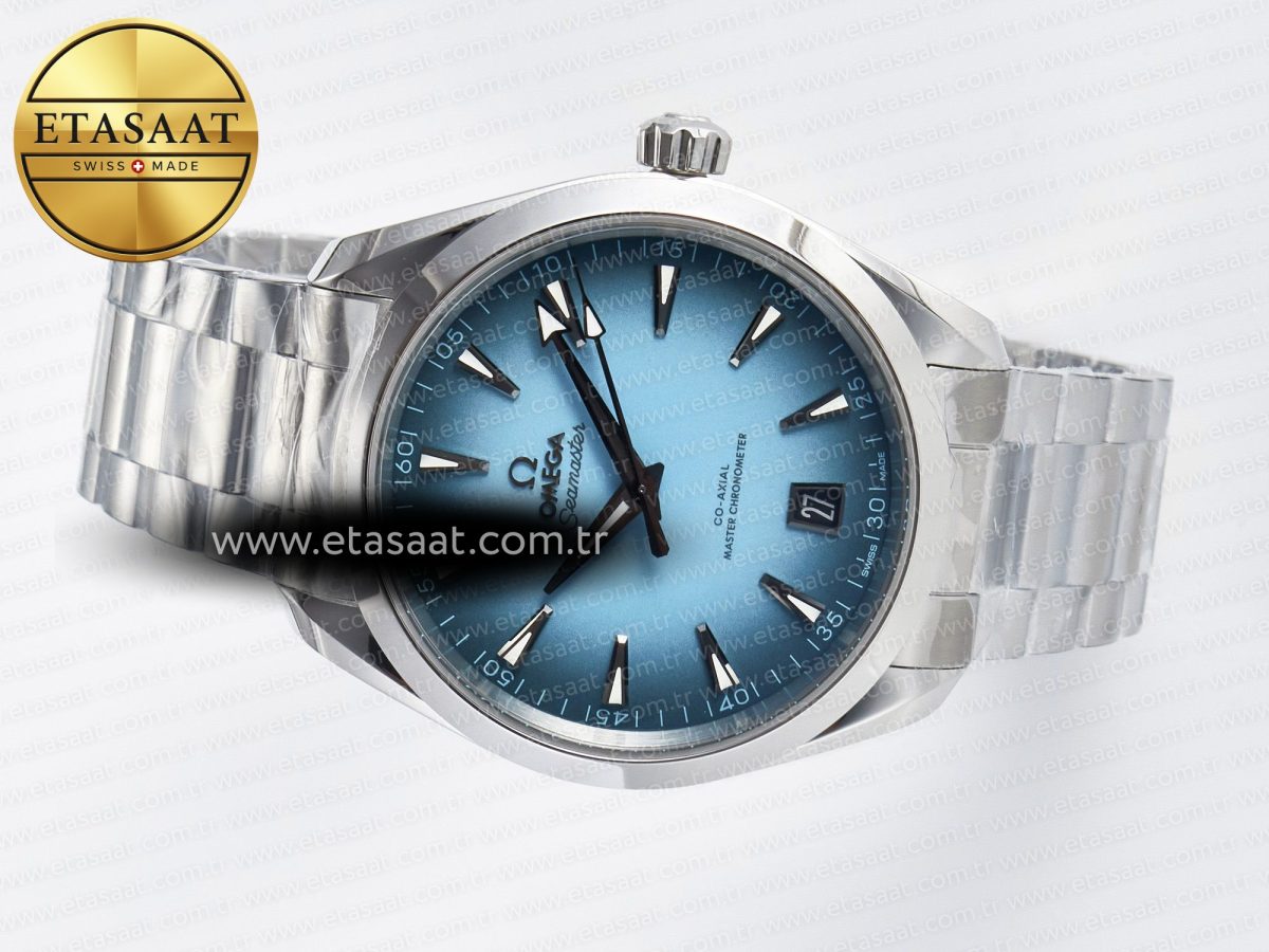 Omega Aqua Terra 150M SS VSF 1:1 Best Edition Turquoise Dial on SS Bracelet A8900 Super Clone - Görsel 9