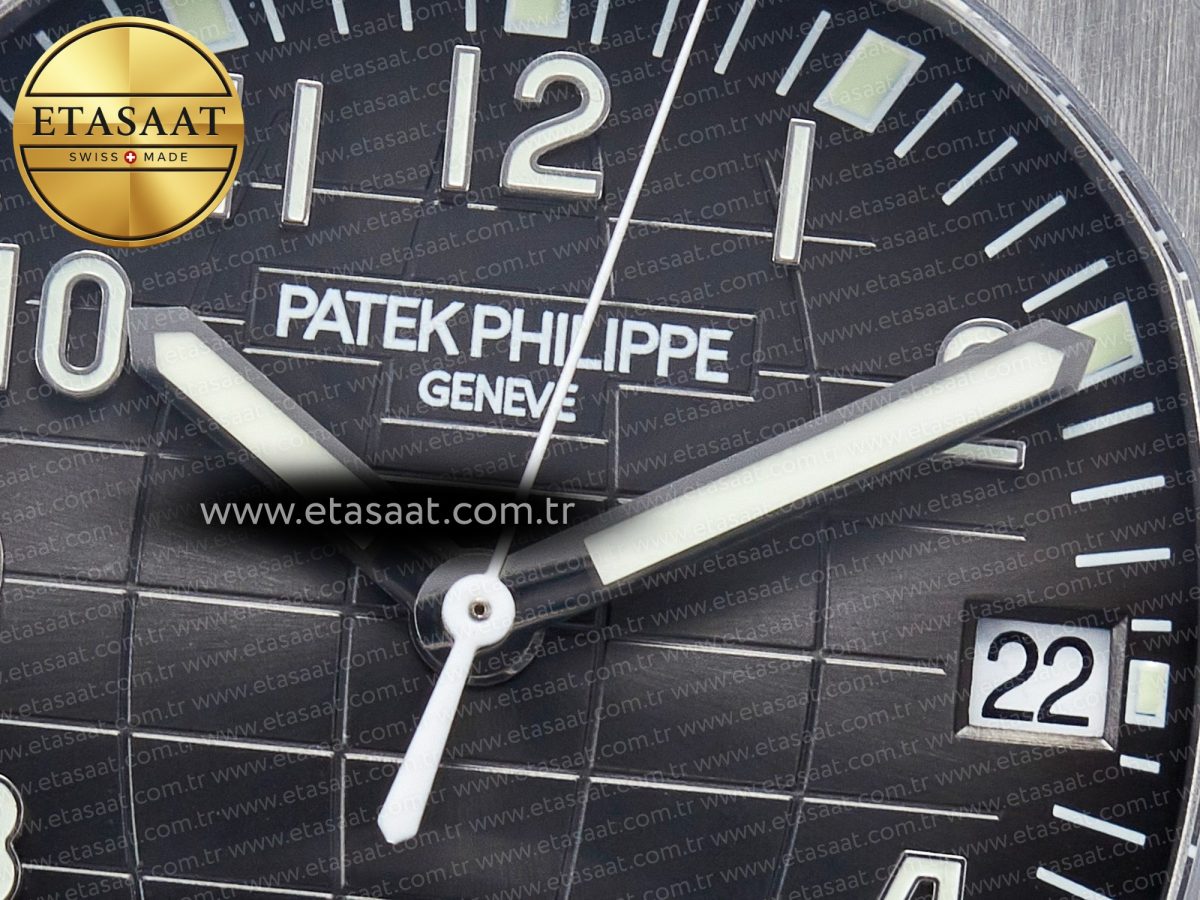 Patek Philippe Aquanaut 5167 40mm SS 3KF 1:1 Best Edition Black Dial on Black Rubber Strap A330 Super Clone V3 - Görsel 10