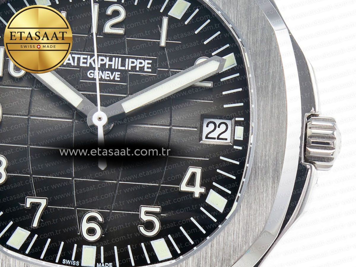 Patek Philippe Aquanaut 5167 40mm SS 3KF 1:1 Best Edition Black Dial on Black Rubber Strap A330 Super Clone V3 - Görsel 11