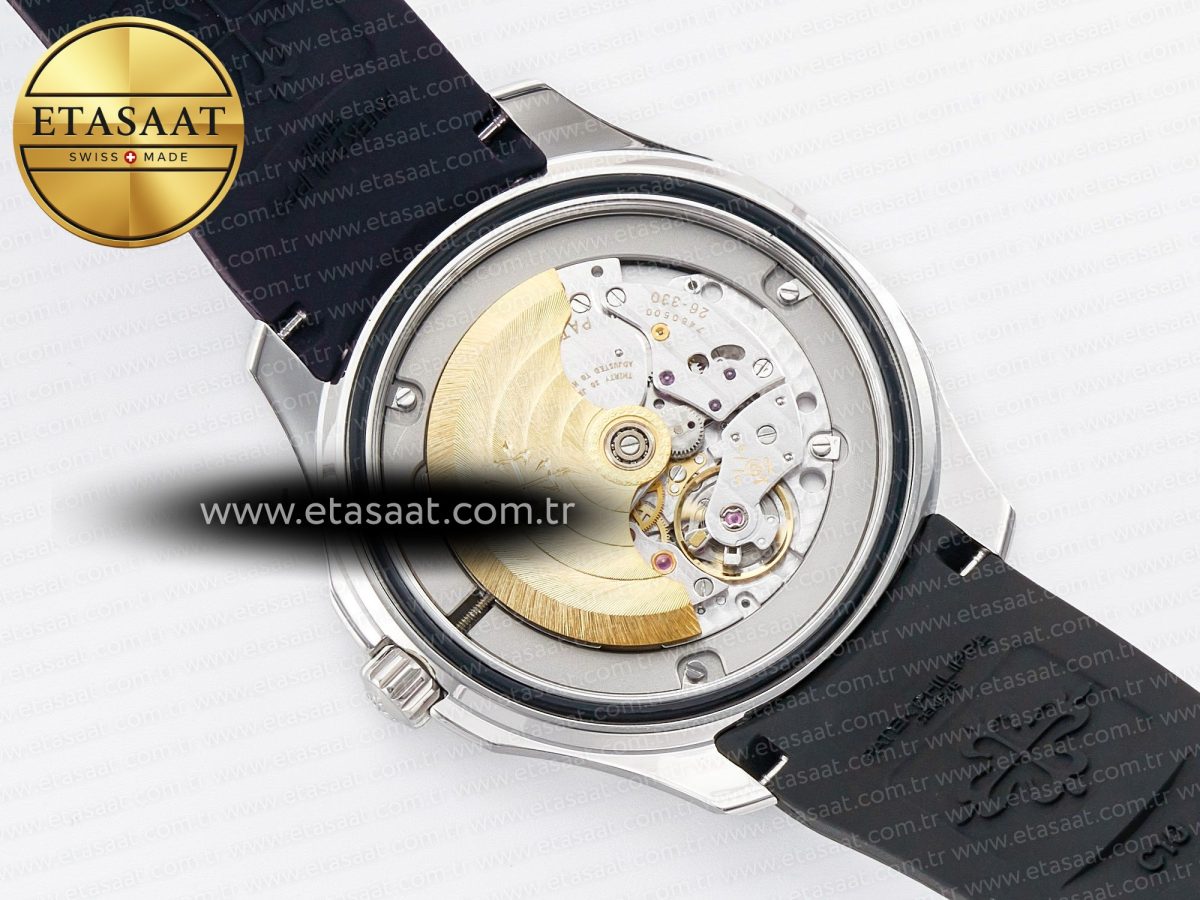 Patek Philippe Aquanaut 5167 40mm SS 3KF 1:1 Best Edition Black Dial on Black Rubber Strap A330 Super Clone V3 - Görsel 17