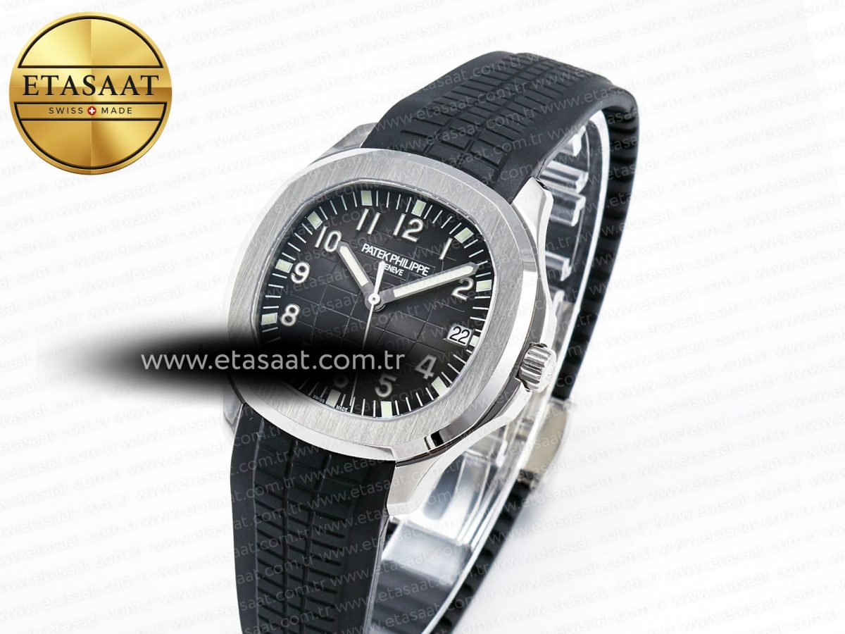 Patek Philippe Aquanaut 5167 40mm SS 3KF 1:1 Best Edition Black Dial on Black Rubber Strap A330 Super Clone V3 - Görsel 2