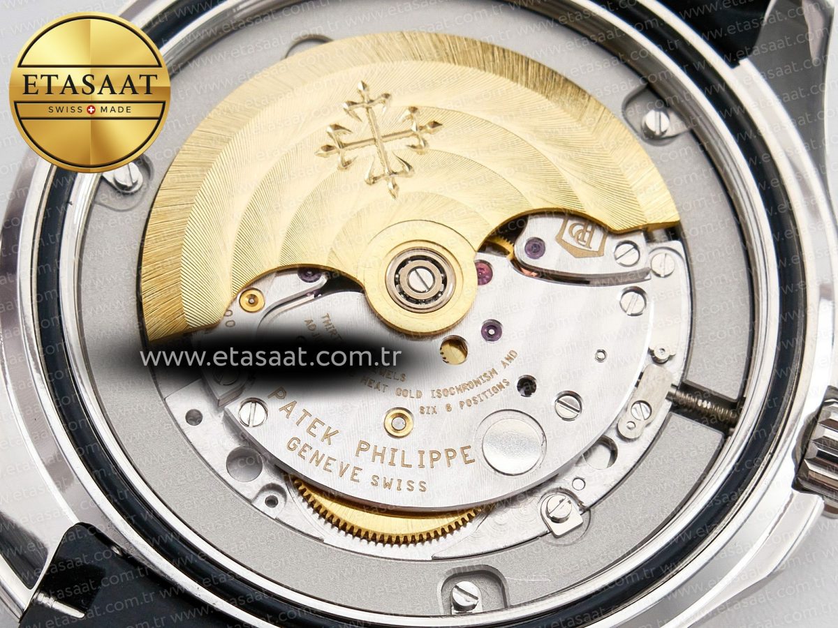 Patek Philippe Aquanaut 5167 40mm SS 3KF 1:1 Best Edition Black Dial on Black Rubber Strap A330 Super Clone V3 - Görsel 20