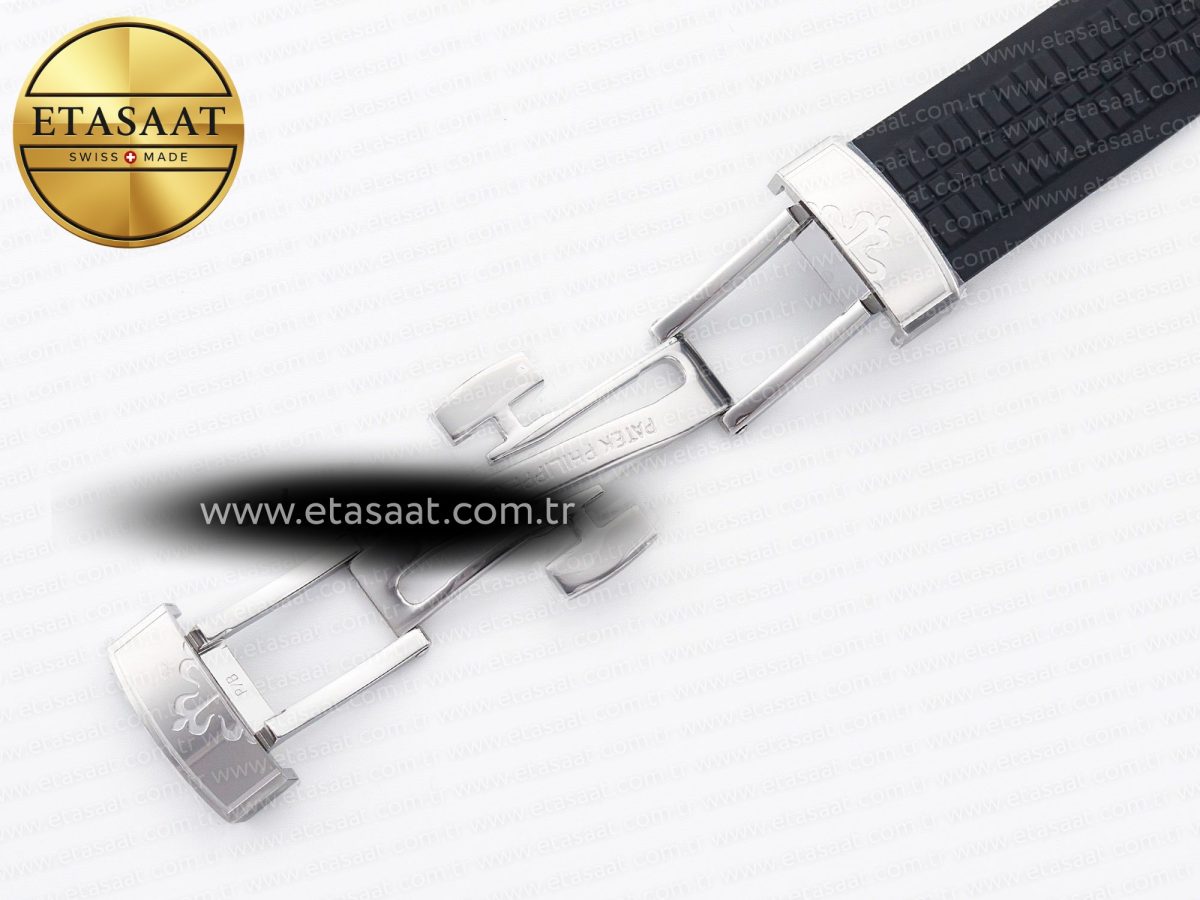 Patek Philippe Aquanaut 5167 40mm SS 3KF 1:1 Best Edition Black Dial on Black Rubber Strap A330 Super Clone V3 - Görsel 28