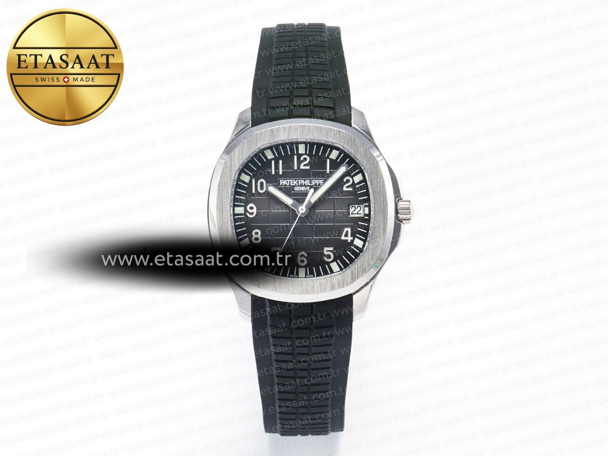 Patek Philippe Aquanaut 5167 40mm SS 3KF 1:1 Best Edition Black Dial on Black Rubber Strap A330 Super Clone V3 - Görsel 3