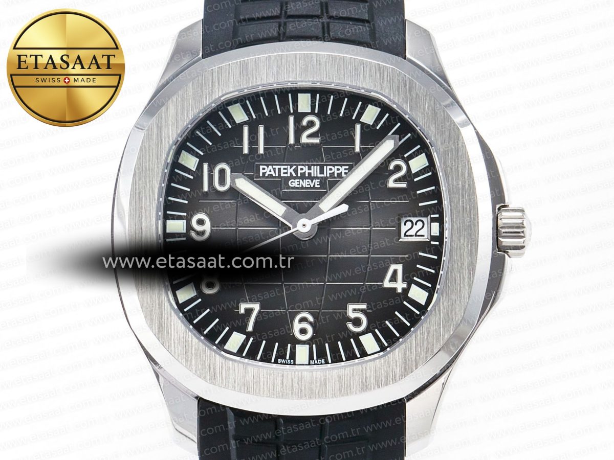 Patek Philippe Aquanaut 5167 40mm SS 3KF 1:1 Best Edition Black Dial on Black Rubber Strap A330 Super Clone V3 - Görsel 4