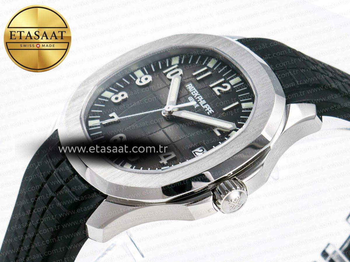 Patek Philippe Aquanaut 5167 40mm SS 3KF 1:1 Best Edition Black Dial on Black Rubber Strap A330 Super Clone V3 - Görsel 6