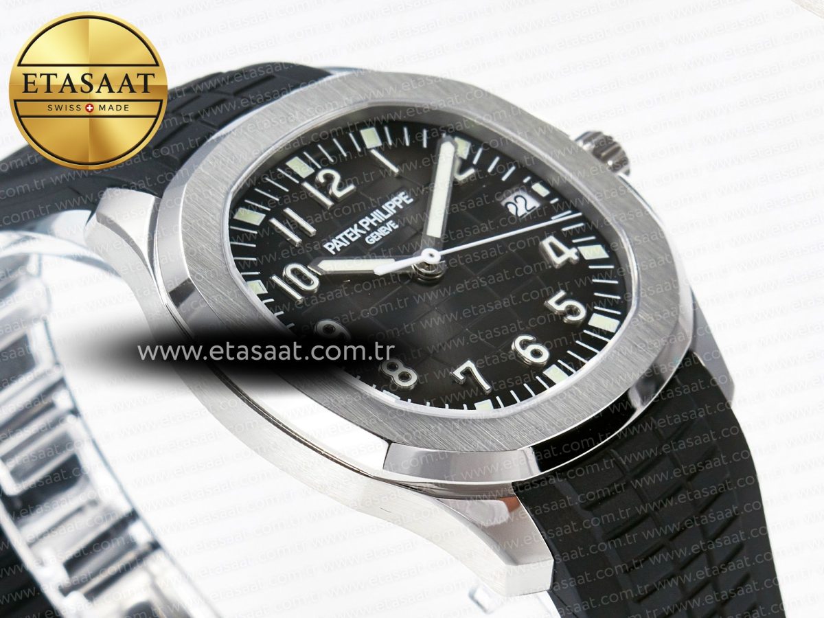 Patek Philippe Aquanaut 5167 40mm SS 3KF 1:1 Best Edition Black Dial on Black Rubber Strap A330 Super Clone V3 - Görsel 7