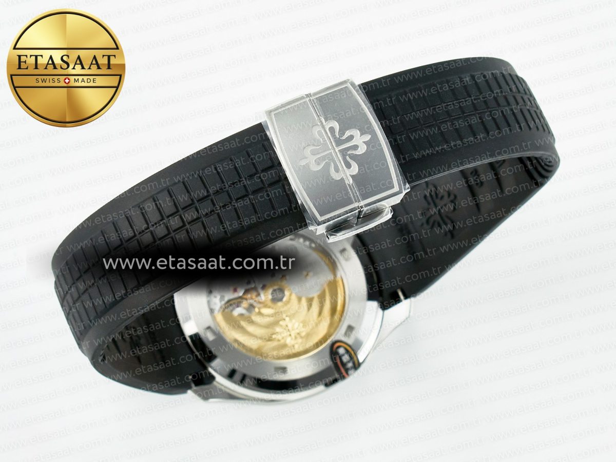 Patek Philippe Aquanaut 5167A SS 3KF 1:1 Best Edition Black Dial on Black Rubber Strap A324 Super Clone（New clasp） - Görsel 15