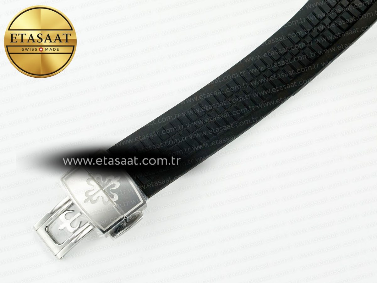 Patek Philippe Aquanaut 5167A SS 3KF 1:1 Best Edition Black Dial on Black Rubber Strap A324 Super Clone（New clasp） - Görsel 23