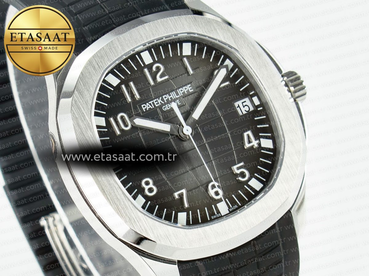 Patek Philippe Aquanaut 5167A SS 3KF 1:1 Best Edition Black Dial on Black Rubber Strap A324 Super Clone（New clasp） - Görsel 5