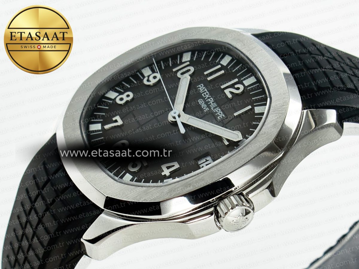 Patek Philippe Aquanaut 5167A SS 3KF 1:1 Best Edition Black Dial on Black Rubber Strap A324 Super Clone（New clasp） - Görsel 6