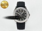 Patek Philippe Aquanaut 5167A SS ZF 1:1 Best Edition Black Dial on Black Rubber Strap 26-330 - Görsel 3