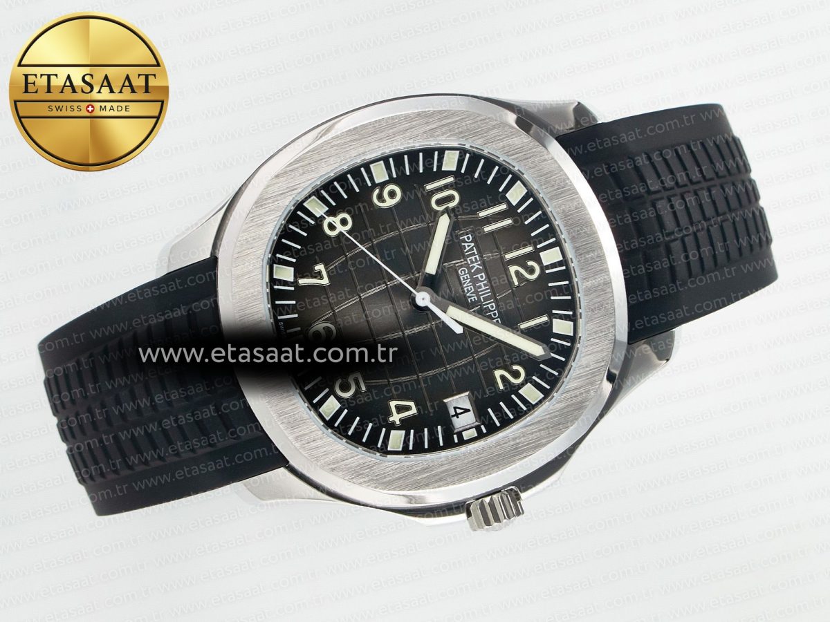 Patek Philippe Aquanaut 5167A SS ZF 1:1 Best Edition Black Dial on Black Rubber Strap 26-330 - Görsel 8