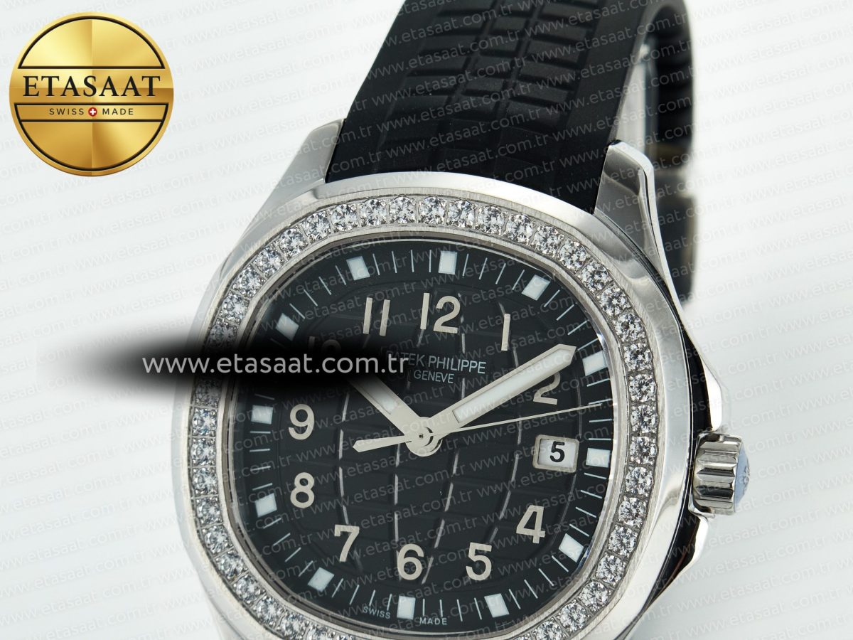 Patek Philippe Aquanaut 5267 SS PPF 1:1 Best Edition Black Textured Dial On Black Rubber Strap Ronda Quartz - Görsel 10