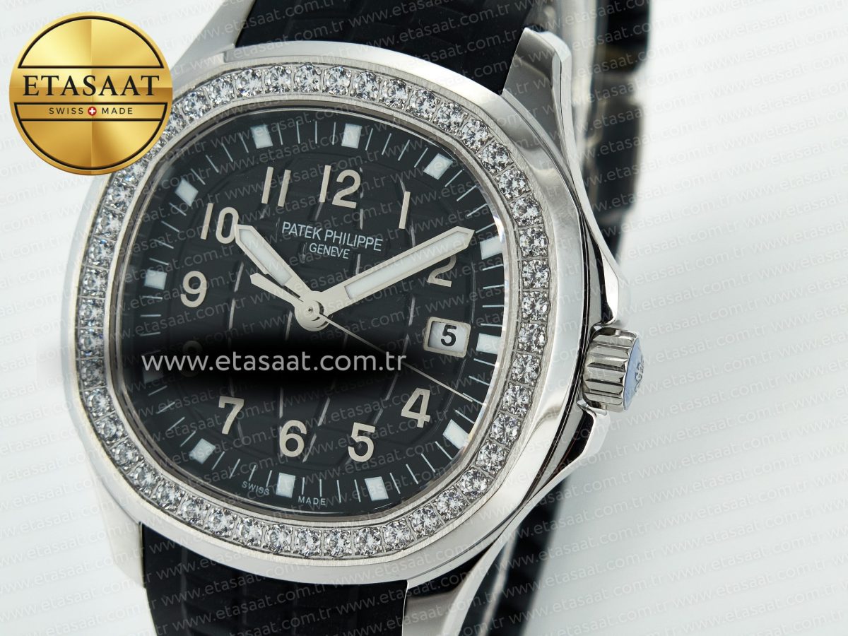Patek Philippe Aquanaut 5267 SS PPF 1:1 Best Edition Black Textured Dial On Black Rubber Strap Ronda Quartz - Görsel 11