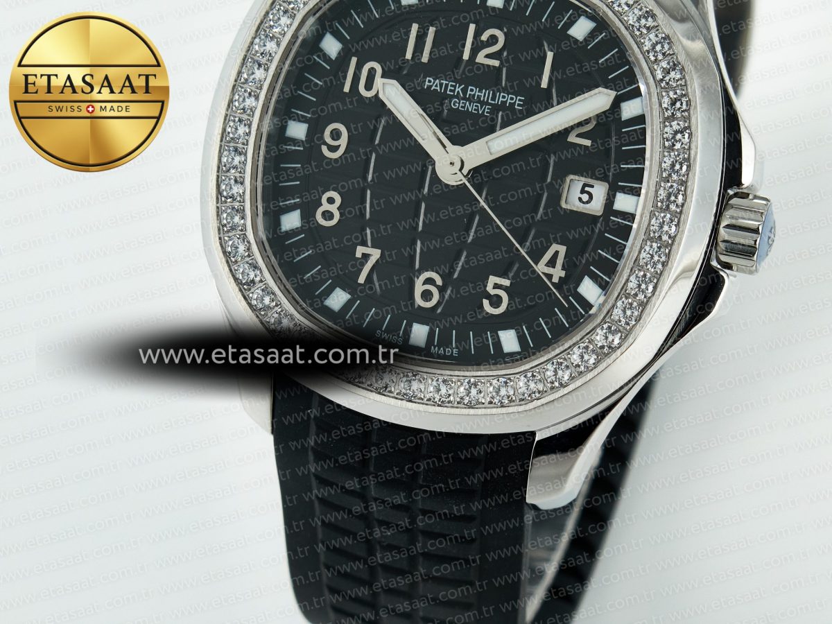 Patek Philippe Aquanaut 5267 SS PPF 1:1 Best Edition Black Textured Dial On Black Rubber Strap Ronda Quartz - Görsel 12