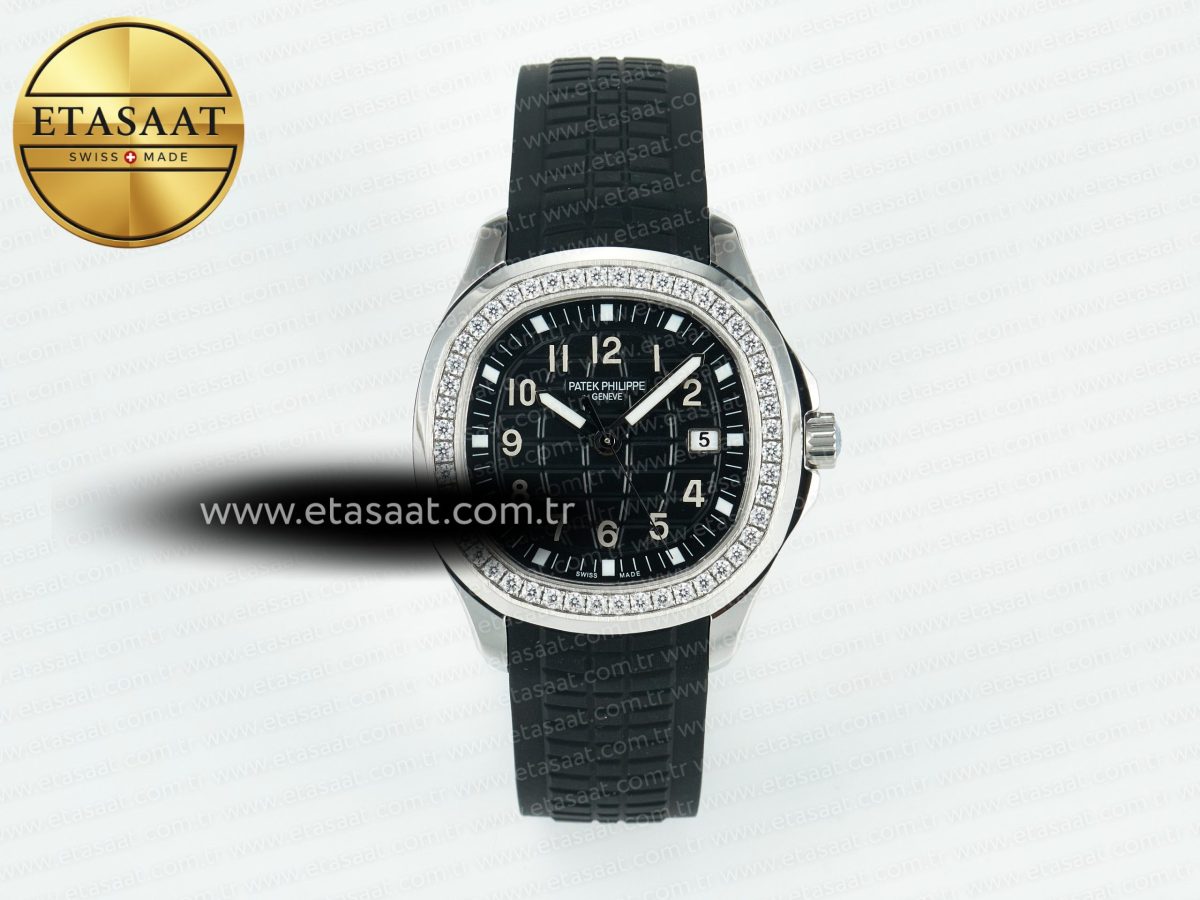 Patek Philippe Aquanaut 5267 SS PPF 1:1 Best Edition Black Textured Dial On Black Rubber Strap Ronda Quartz - Görsel 3