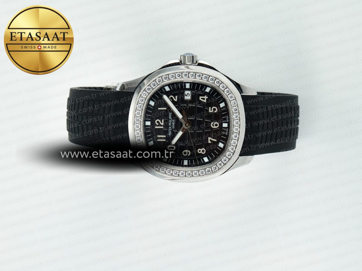 Patek Philippe Aquanaut 5267 SS PPF 1:1 Best Edition Black Textured Dial On Black Rubber Strap Ronda Quartz - Görsel 8