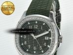 Patek Philippe Aquanaut 5267 SS PPF 1:1 Best Edition Green Textured Dial On Green Rubber Strap Ronda Quartz - Görsel 10