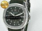 Patek Philippe Aquanaut 5267 SS PPF 1:1 Best Edition Green Textured Dial On Green Rubber Strap Ronda Quartz - Görsel 11