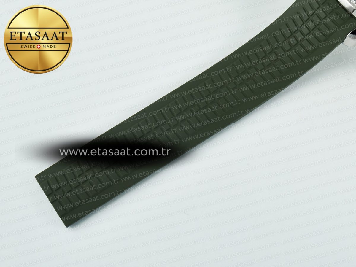 Patek Philippe Aquanaut 5267 SS PPF 1:1 Best Edition Green Textured Dial On Green Rubber Strap Ronda Quartz - Görsel 17
