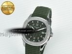 Patek Philippe Aquanaut 5267 SS PPF 1:1 Best Edition Green Textured Dial On Green Rubber Strap Ronda Quartz - Görsel 2