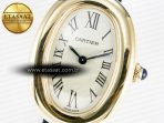 Cartier Baignoire De Cartier YG DRF 1:1 Best Edition Silver Dial on Black Leather Strap Swiss Quartz - Görsel 10