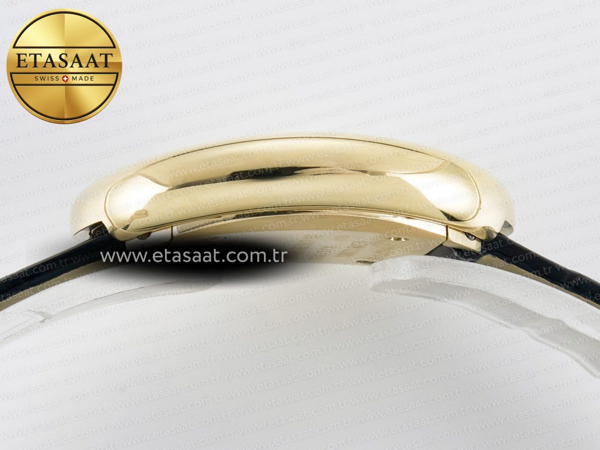 Cartier Baignoire De Cartier YG DRF 1:1 Best Edition Silver Dial on Black Leather Strap Swiss Quartz - Görsel 12