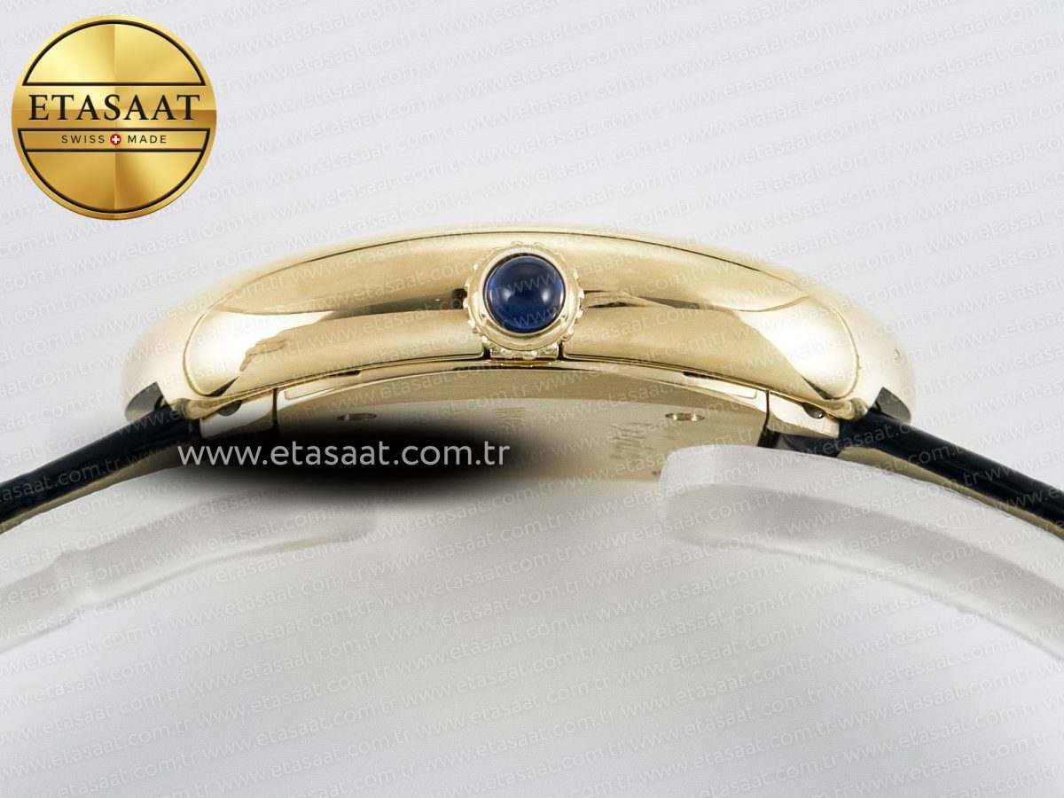 Cartier Baignoire De Cartier YG DRF 1:1 Best Edition Silver Dial on Black Leather Strap Swiss Quartz - Görsel 13